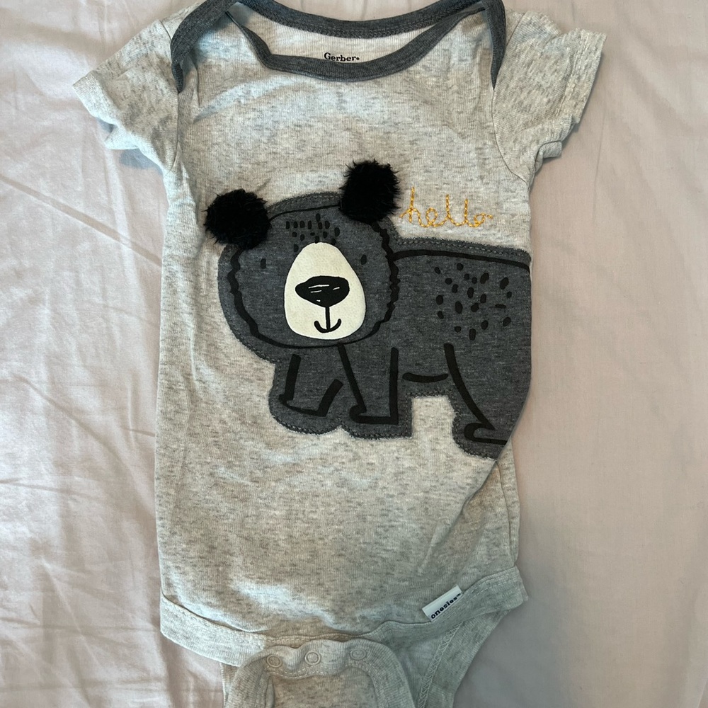 2 bear onesies size 3-6 months